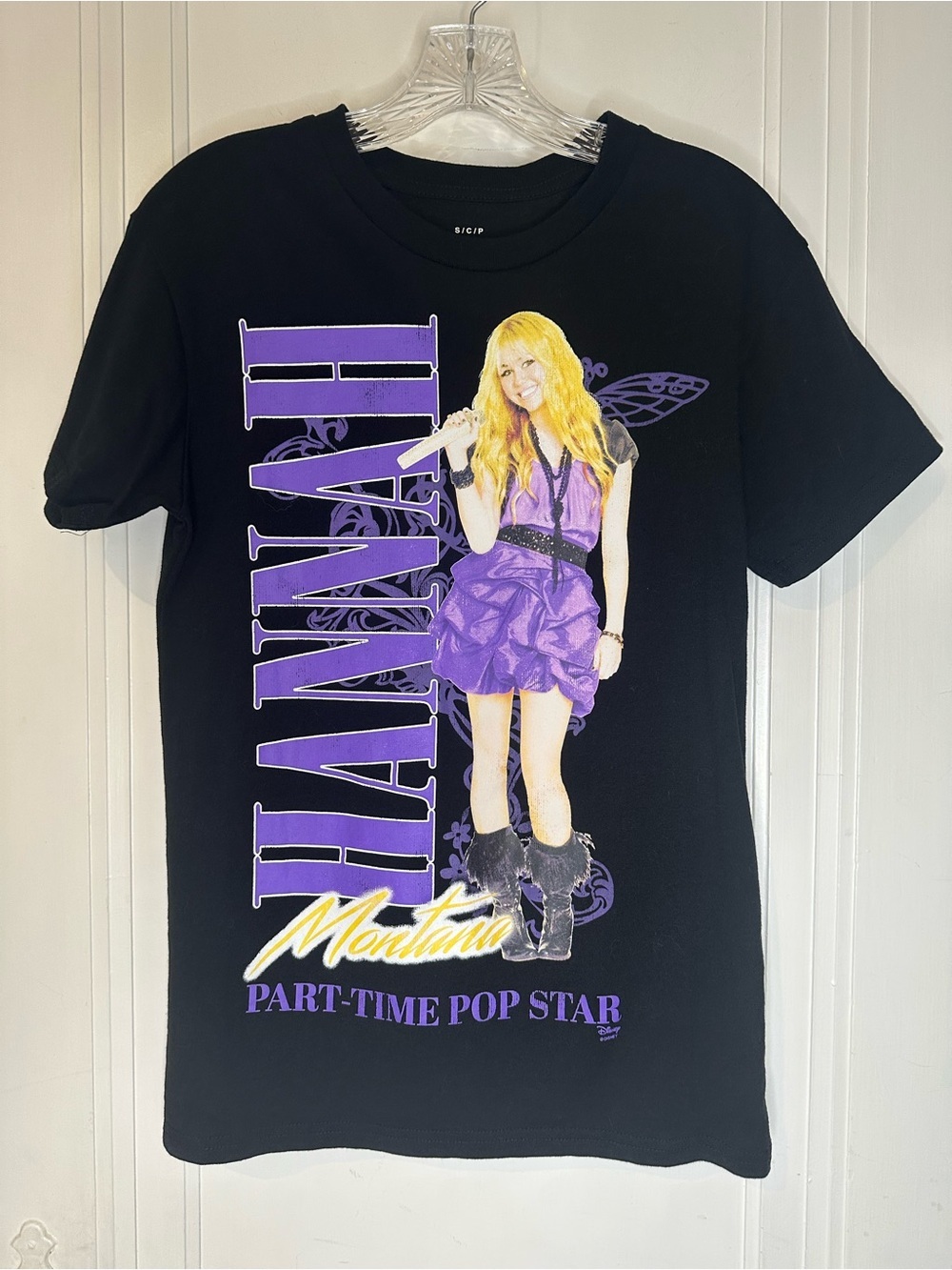 Hannah Montana Adult Graphic Tee - Black & Purple small
